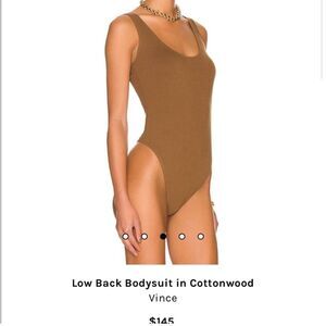 Vince Women's Low Back Bodysuit in Cottonwood Size Medium Top